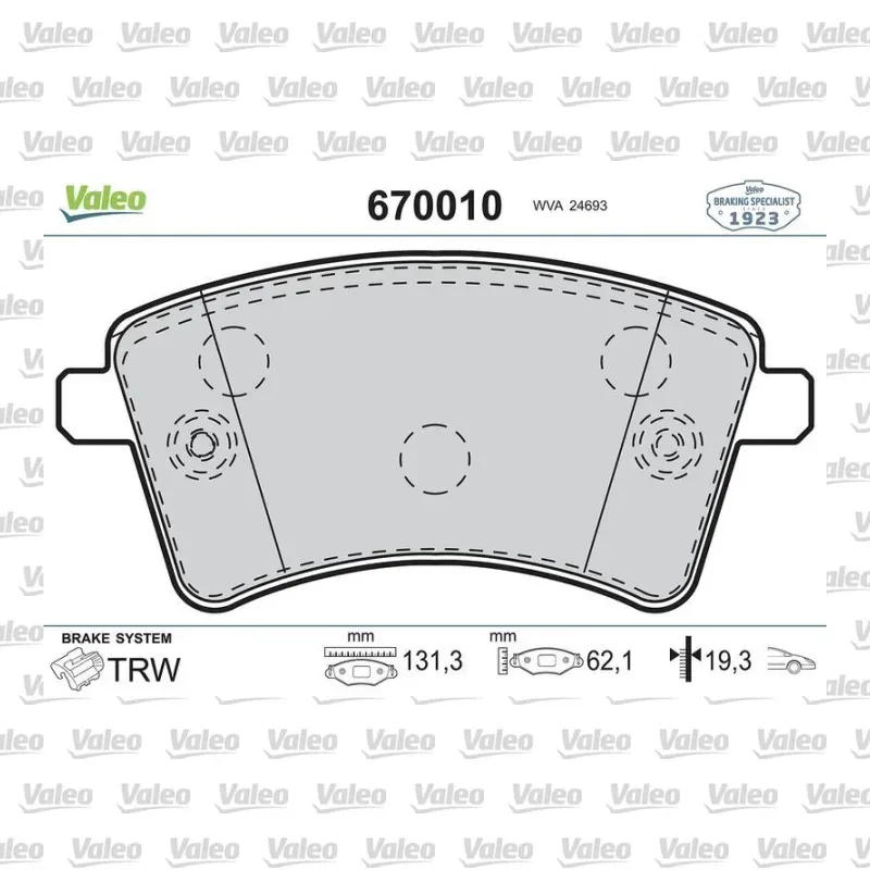 Fren Disk Balata Ön VALEO 670010 – Renault / Mercedes-Benz