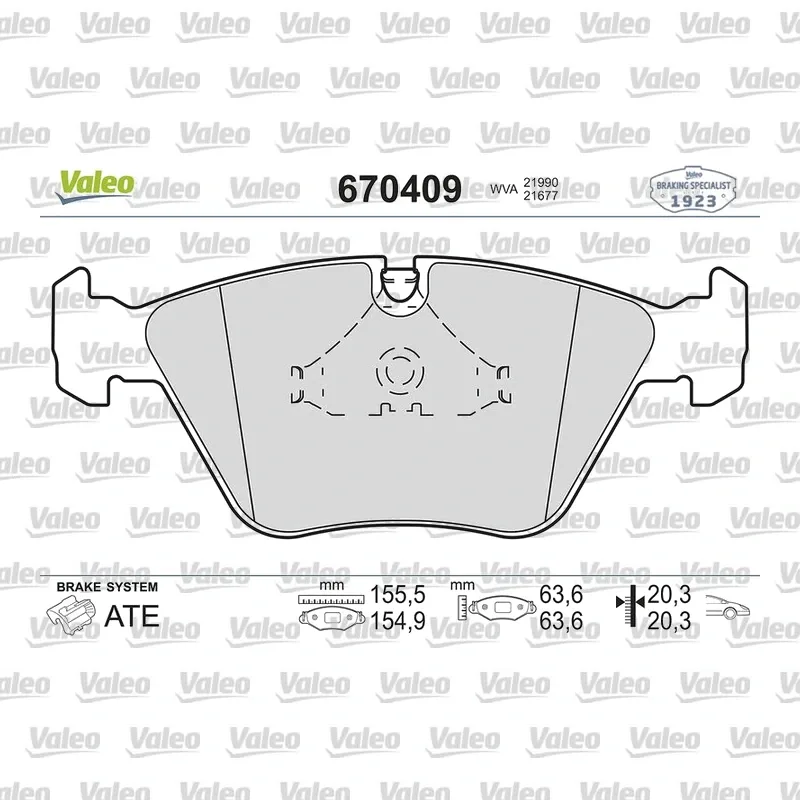 Fren Disk Balata Ön VALEO 670409 – BMW 520i