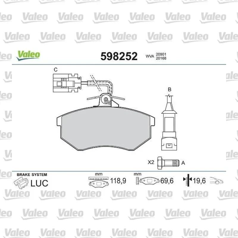 Fren Disk Balata Ön VALEO 598252