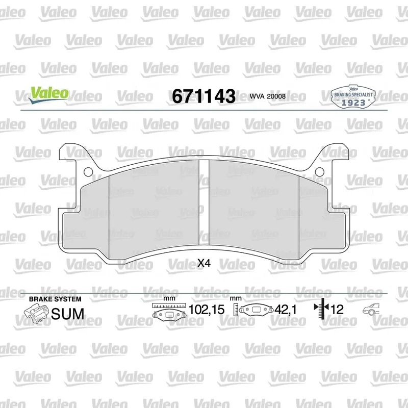 Mazda 323 1.6 Arka Fren Balatası – VALEO 671143