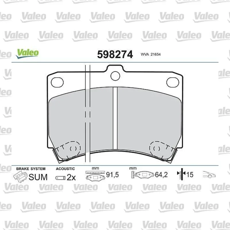 Fren Disk Balata Ön VALEO 598274 – Kia / Mazda