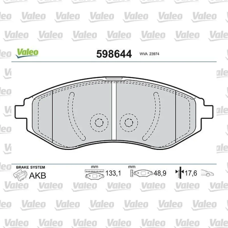 Fren Disk Balata Ön VALEO 598644 – Chevrolet Aveo