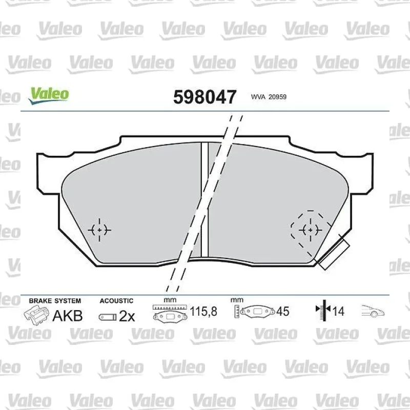 Honda Civic 1.3 16V Ön Fren Balatası – VALEO 598047