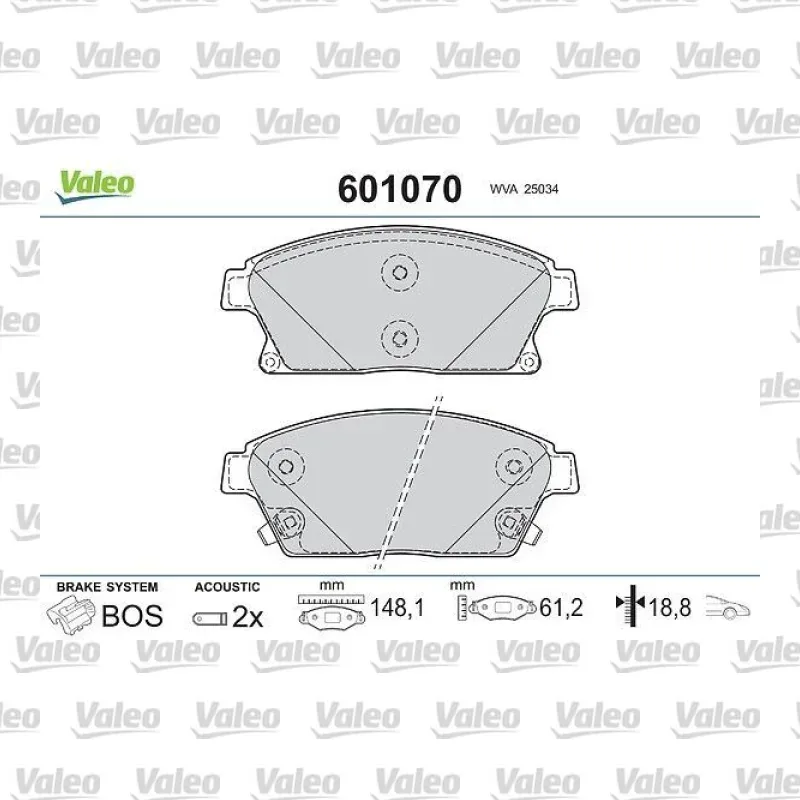 Fren Disk Balata Ön VALEO 601070 – Opel / Chevrolet
