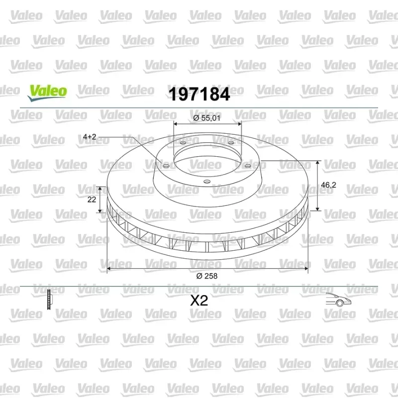 Fren Disk Ayna Ön Sağ ve Sol VALEO 197184 – Toyota Yaris