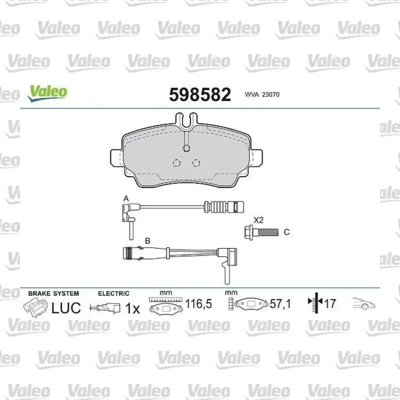 Fren Disk Balata Ön VALEO 598582 – Mercedes-Benz Vaneo