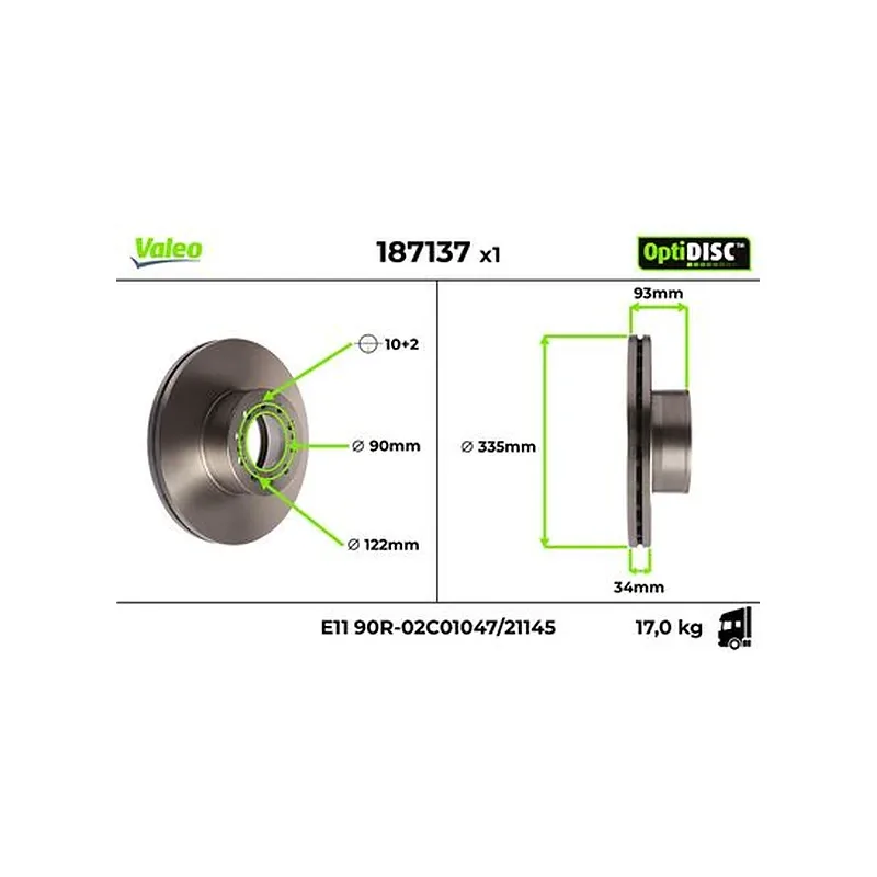 Fren Diski VALEO 187137 – MAN TGS / TGX
