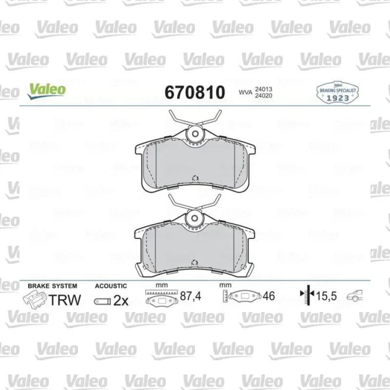 Fren Disk Balata Ön VALEO 670810 – Toyota Corolla / Avensis
