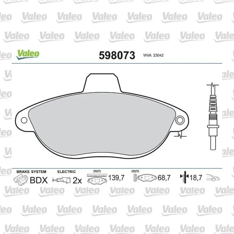 Fren Disk Balata Ön VALEO 598073