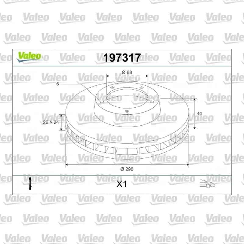 Fren Disk Ayna Ön Sağ ve Sol VALEO 197317 – Nissan Qashqai