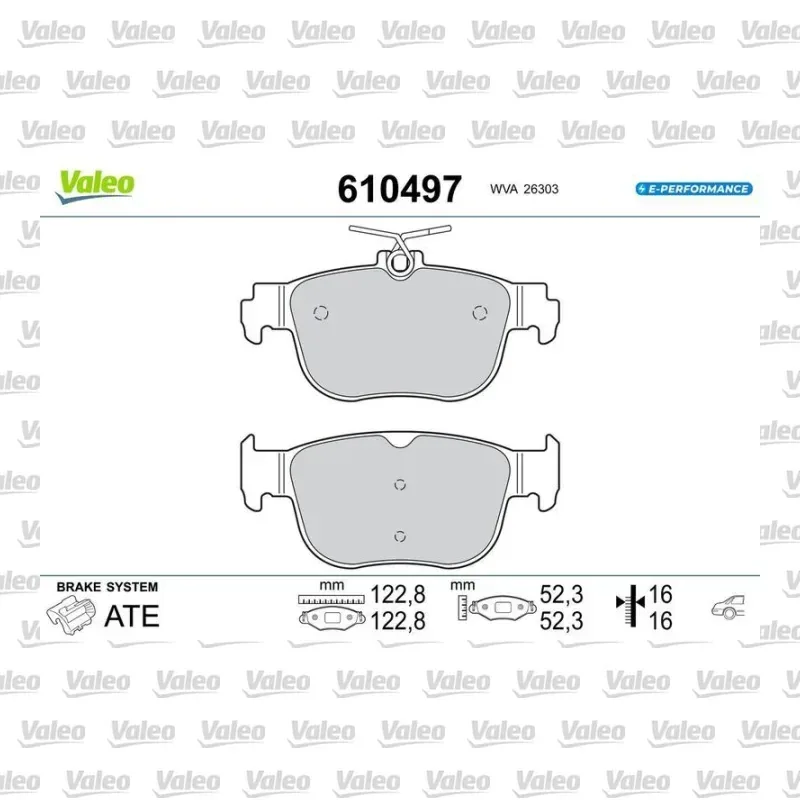 Fren Disk Balata Arka VALEO 610497