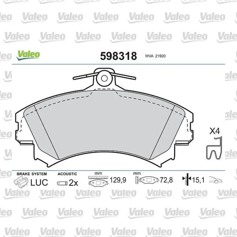 Fren Disk Balata Ön VALEO 598318 – Volvo / Mitsubishi