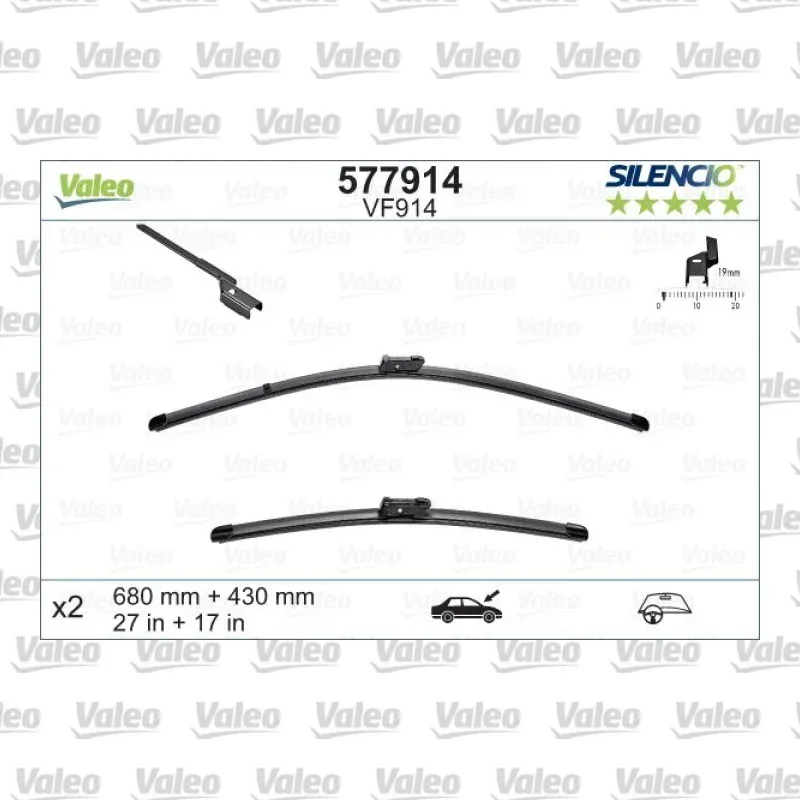 Silecek Süpürgesi Ön VALEO 577914 – Opel Grandland