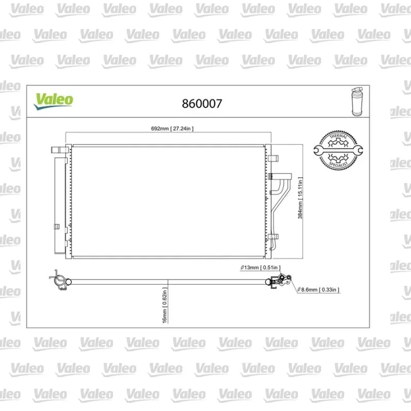 Klima Radyatörü VALEO 860007 – Hyundai / Kia