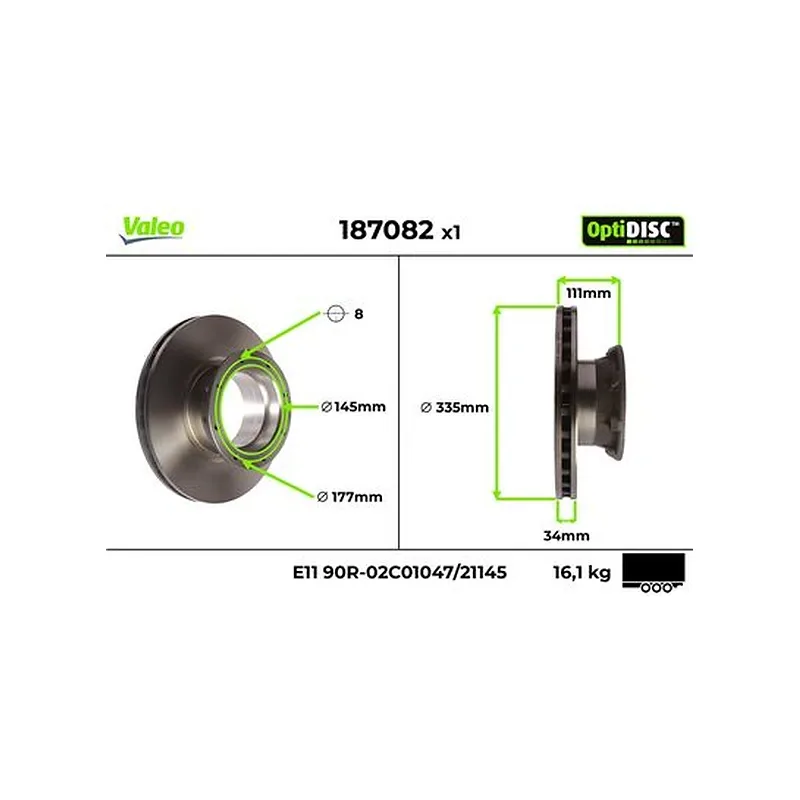 Mercedes ATEGO 1518 Fren Diski – VALEO 187082
