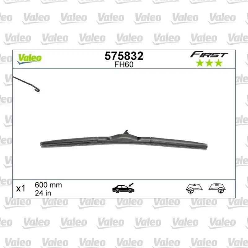 Silecek Süpürgesi Ön Hybrid Tip 600 mm - 24 inç VALEO 575832