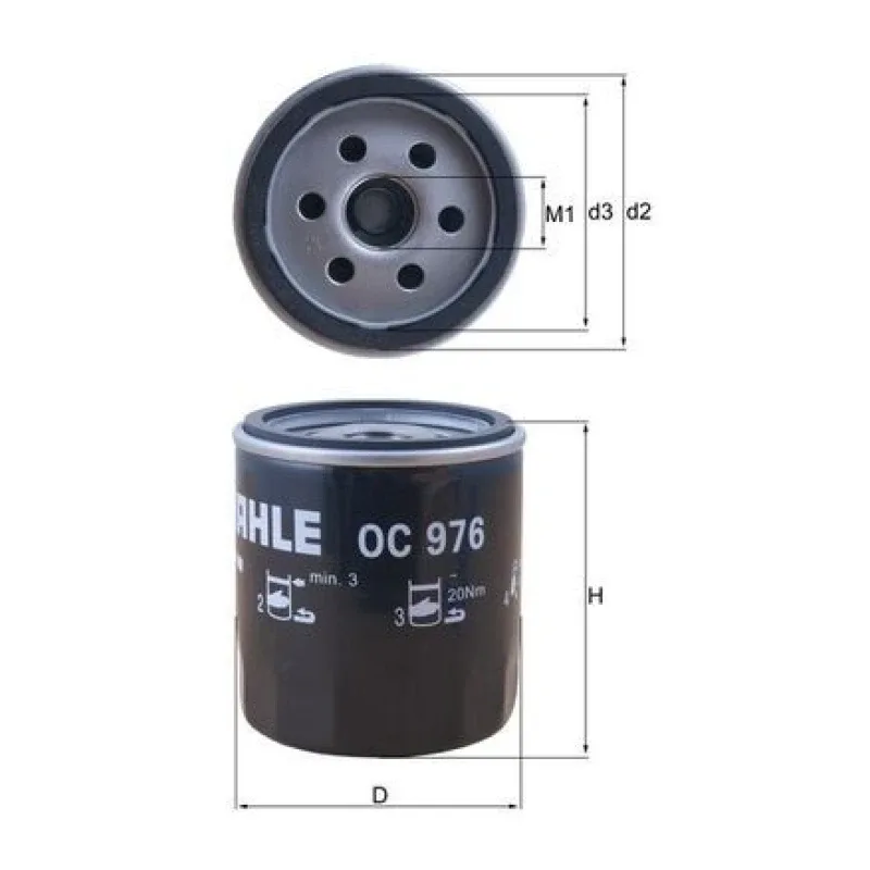 Yağ Filtresi MAHLE OC 976 – DS / FIAT / NISSAN