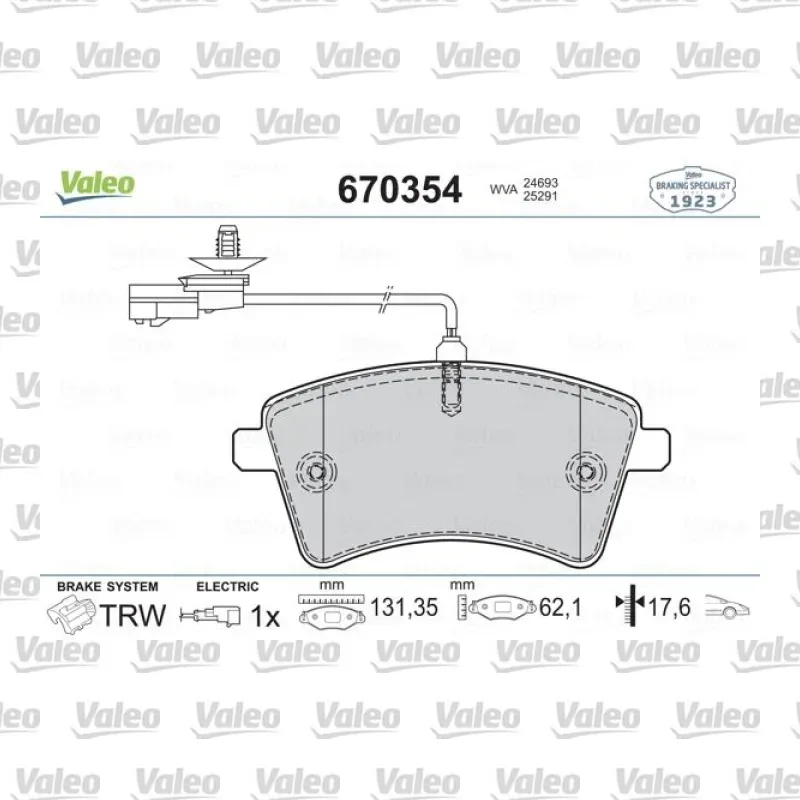Fren Disk Balata Ön VALEO 670354 – Renault Kangoo