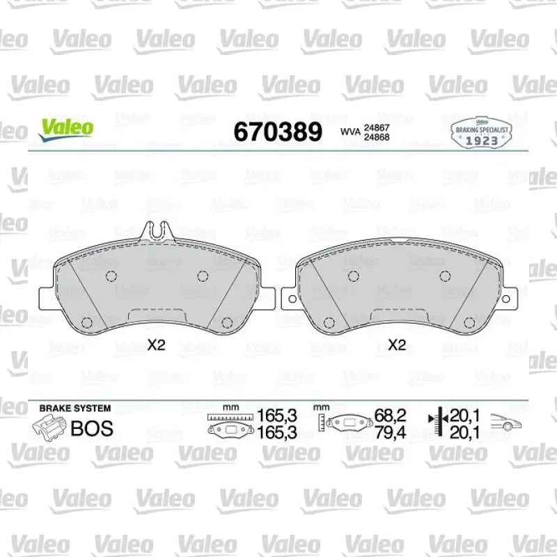 Fren Disk Balata Ön VALEO 670389 – Mercedes-Benz GLK 220 / GLK 250
