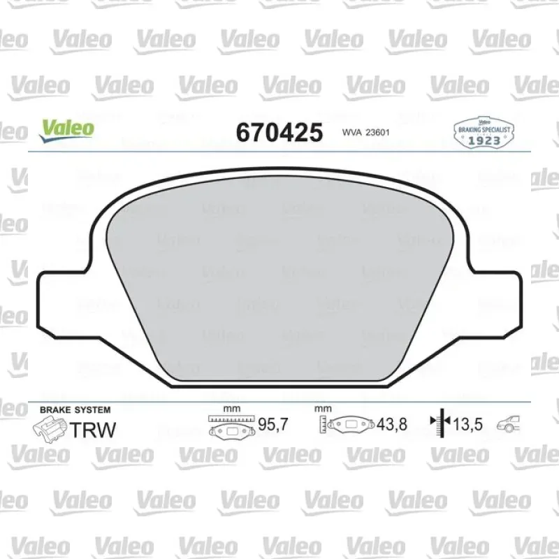 Fren Disk Balata Arka VALEO 670425 – Fiat Punto