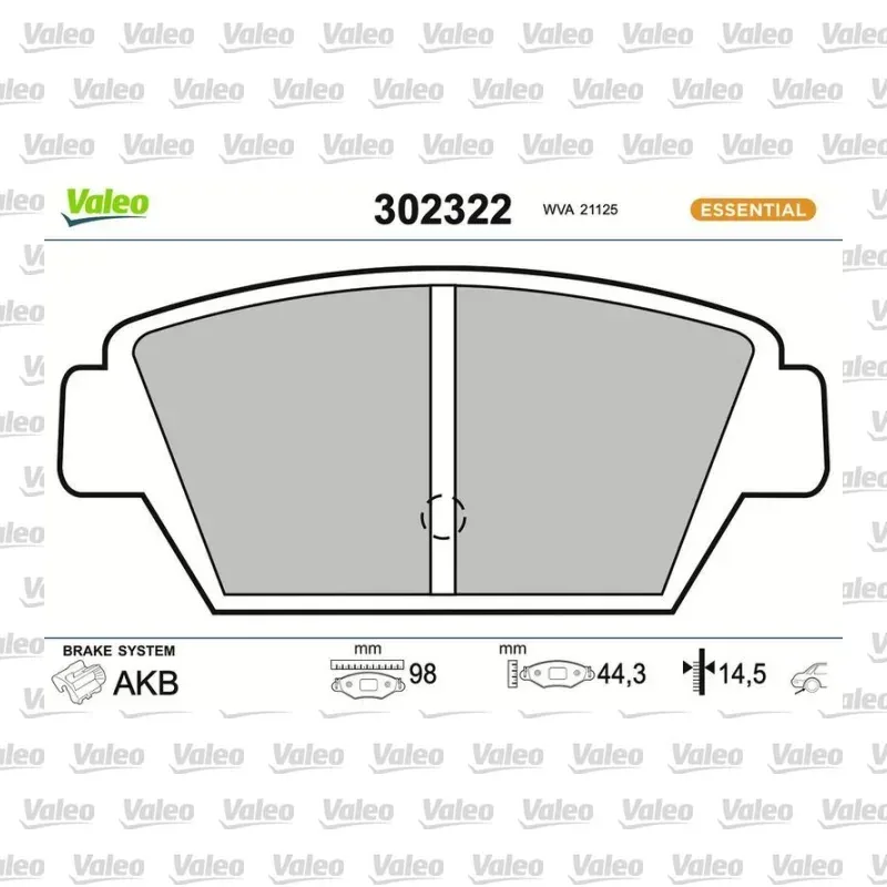 Fren Disk Balata Arka VALEO 302322 – Mitsubishi Lancer / Colt