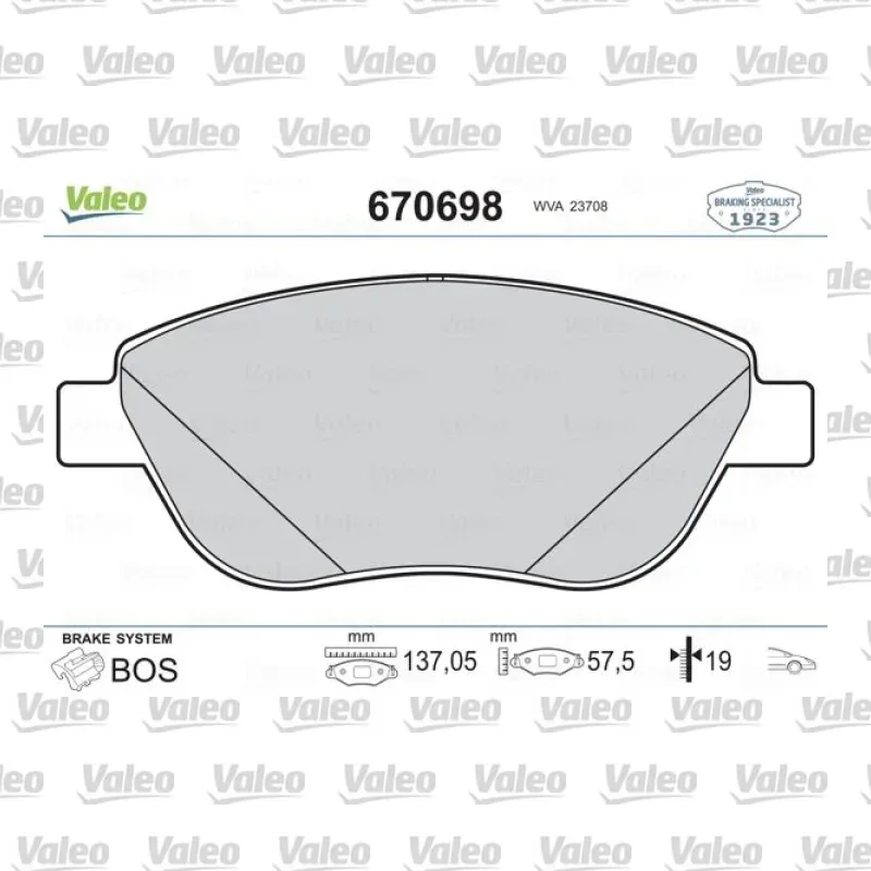 Fren Disk Balata Ön VALEO 670698 – Fiat Doblo
