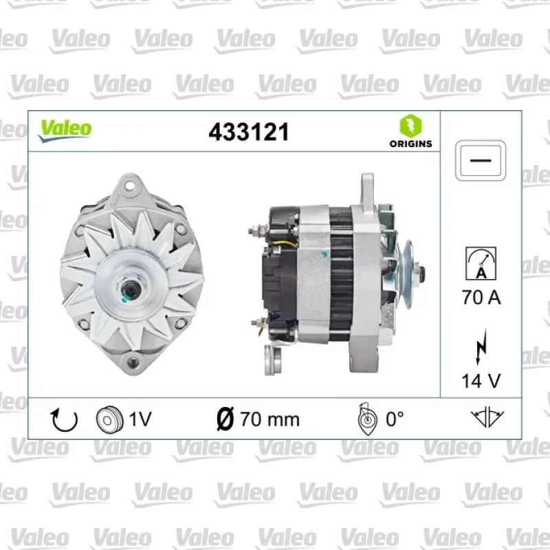 Alternatör VALEO 433121 – Renault Trafic 2.1 D / 2.2