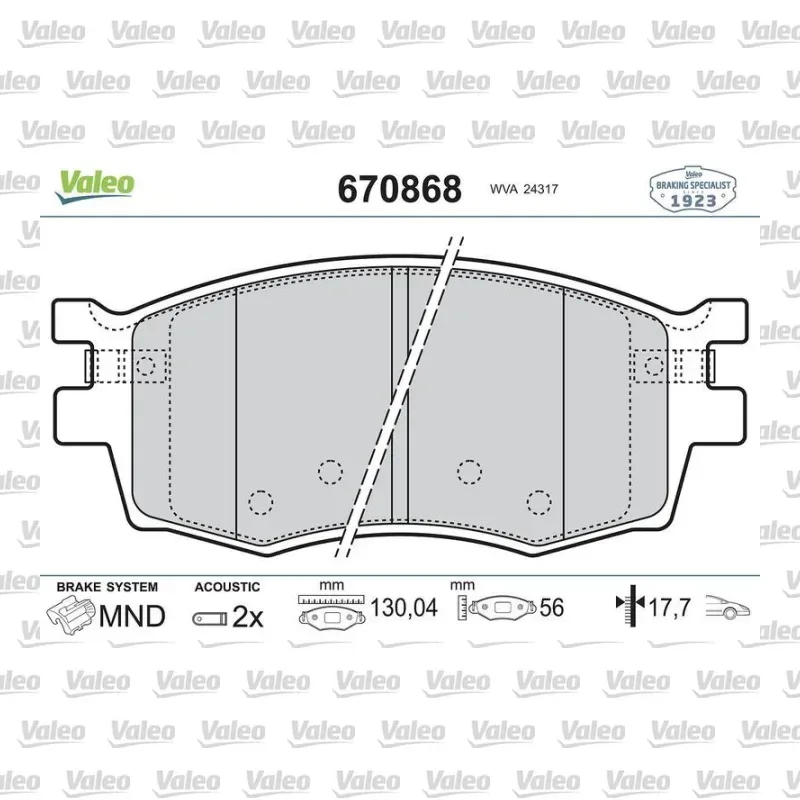 Fren Disk Balata Ön VALEO 670868 – Hyundai / Kia