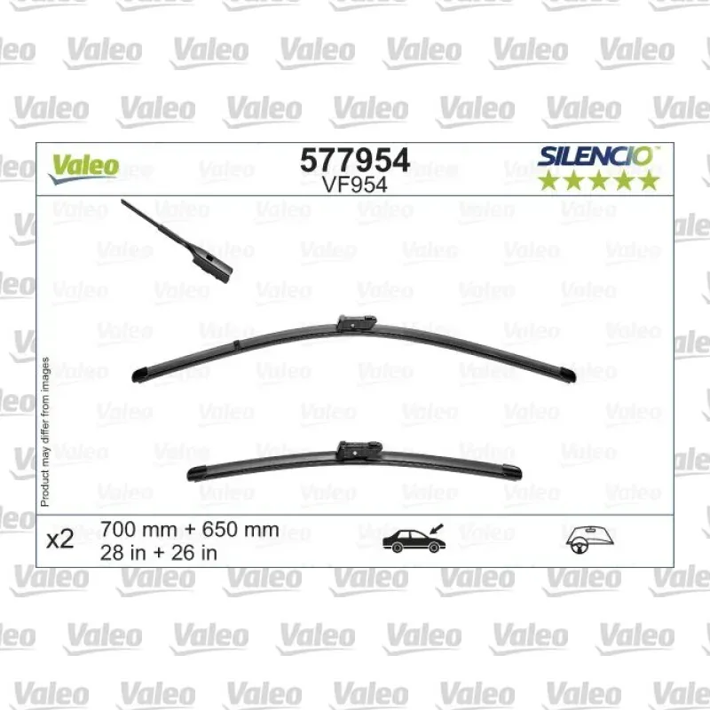 Silecek Süpürgesi Ön Muz Tip 700/650 mm - 28/26 inç VALEO 577954 – Volkswagen Crafter 2.0 TDI / Elektrik