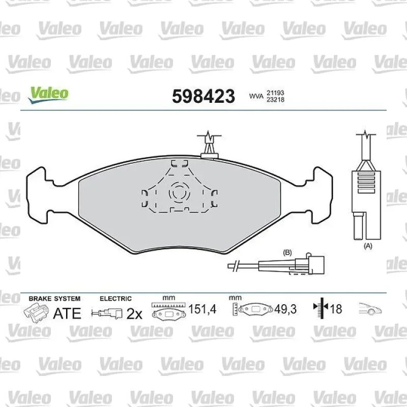 Fren Disk Balata Ön VALEO 598423 – Fiat Palio
