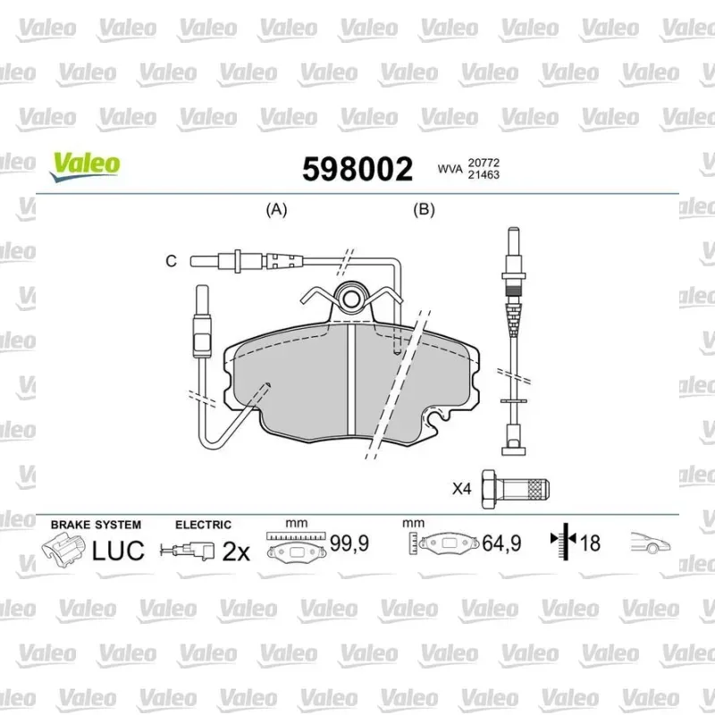 Fren Disk Balata Ön VALEO 598002 – Renault / Dacia