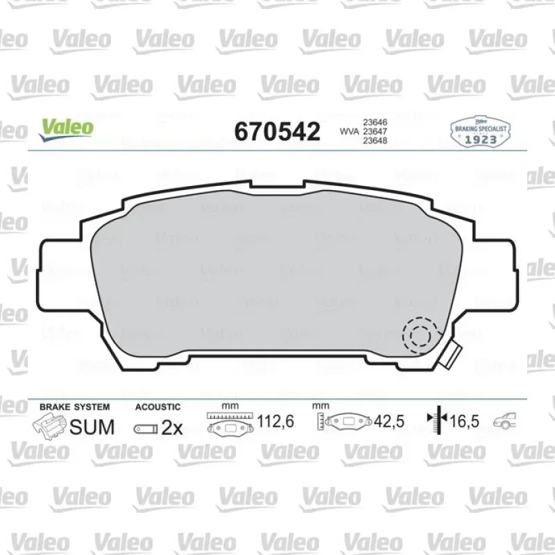Toyota Avensis 2.0 D Arka Fren Balatası – VALEO 670542