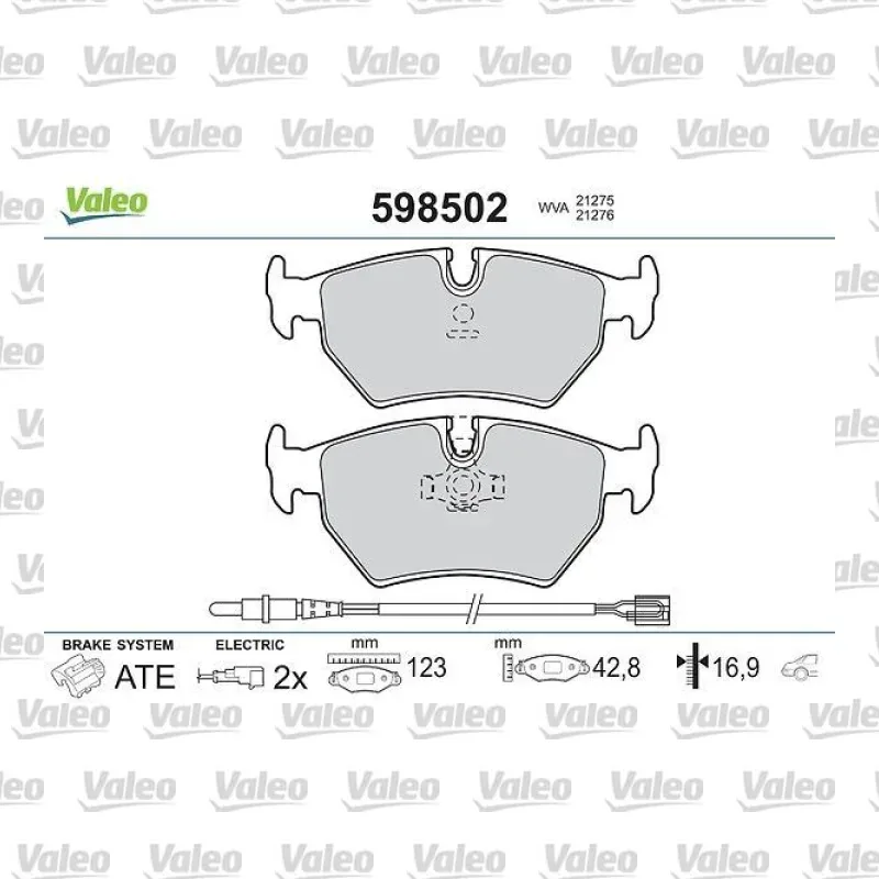 Fren Disk Balata Arka VALEO 598502 – Fiat Ulysse