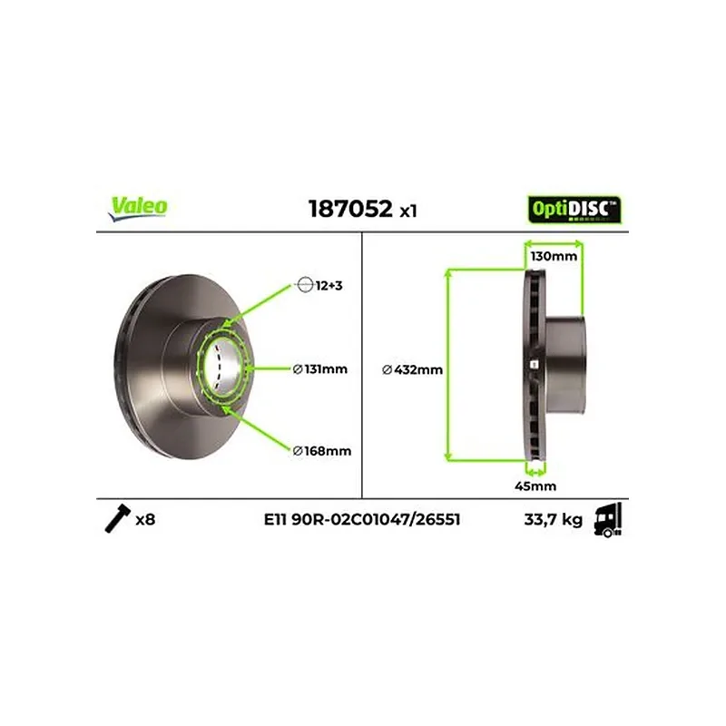 Fren Diski VALEO 187052 – MAN TGA