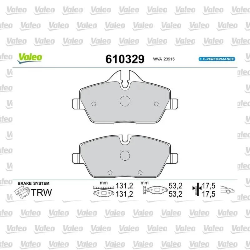 MINI Cooper Elektrik Ön Fren Balatası – VALEO 610329