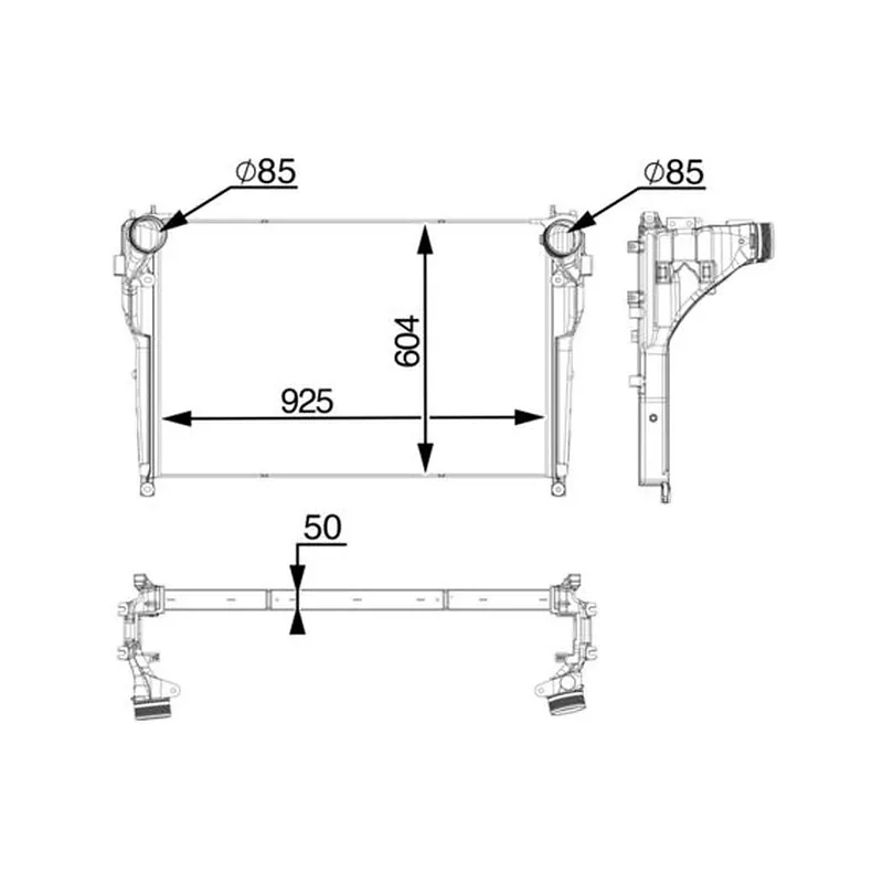 İntercooler Radyatörü MAHLE CI 556 000P – Mercedes-Benz ACTROS / AROCS / AXOR