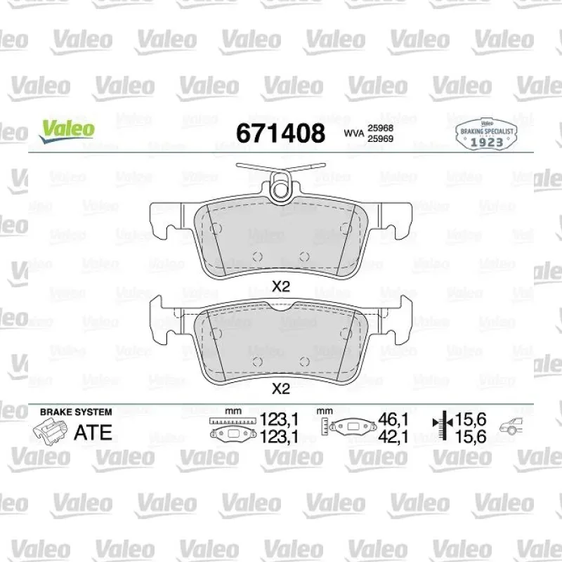 Fren Disk Balata Arka VALEO 671408 – Peugeot 308
