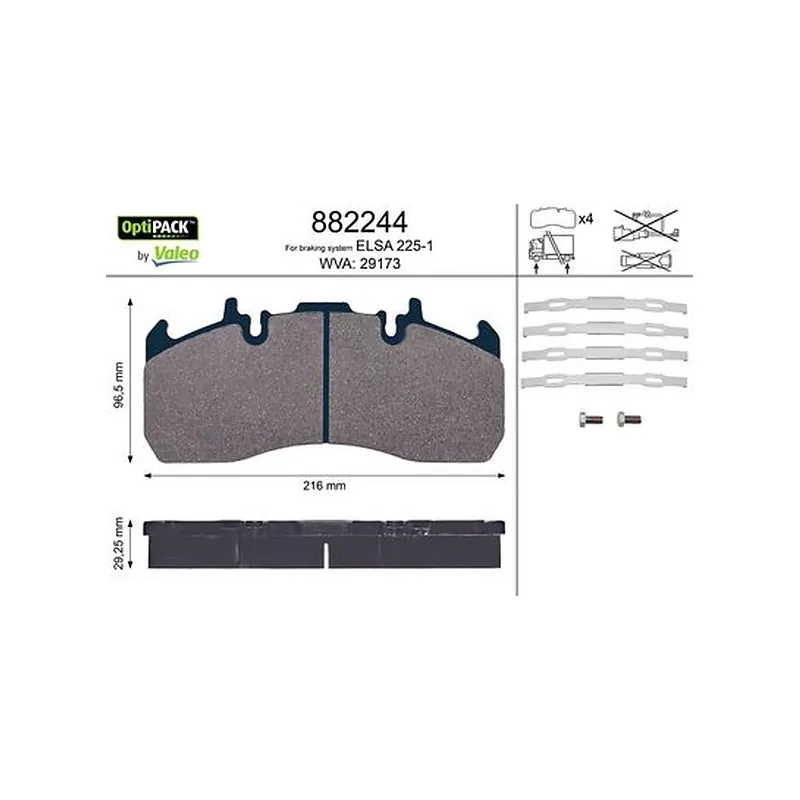 Disk Fren Balata Seti VALEO 882244 – Volvo / Renault Trucks