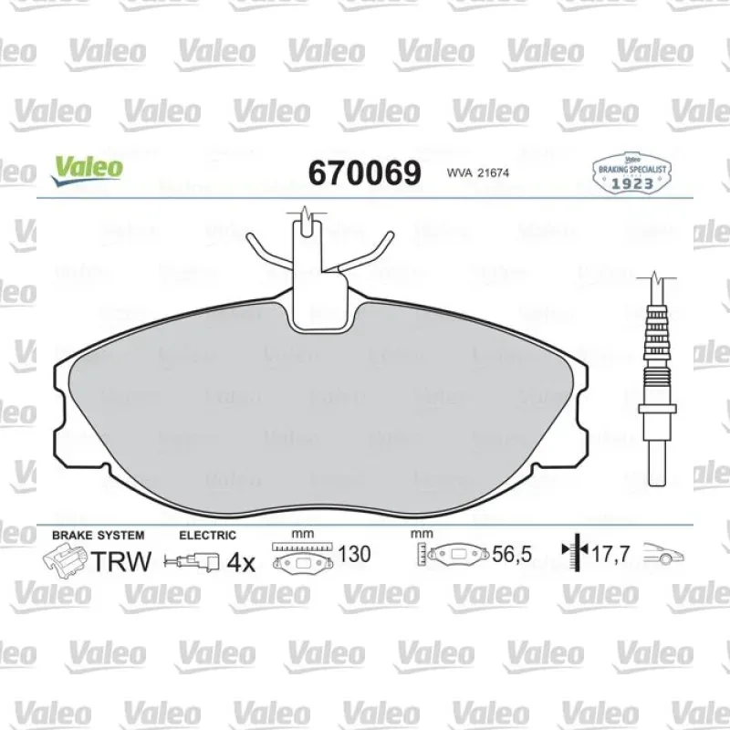 Fren Disk Balata Ön VALEO 670069 – Peugeot / Citroen