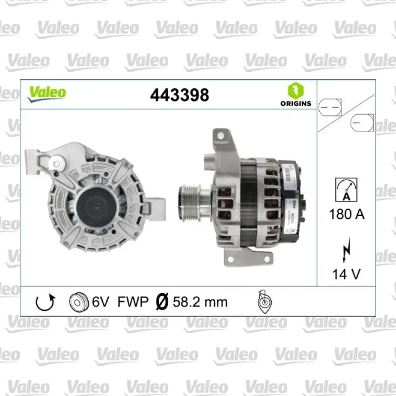 Alternatör VALEO 443398 – Land Rover Freelander / Range Rover Evoque