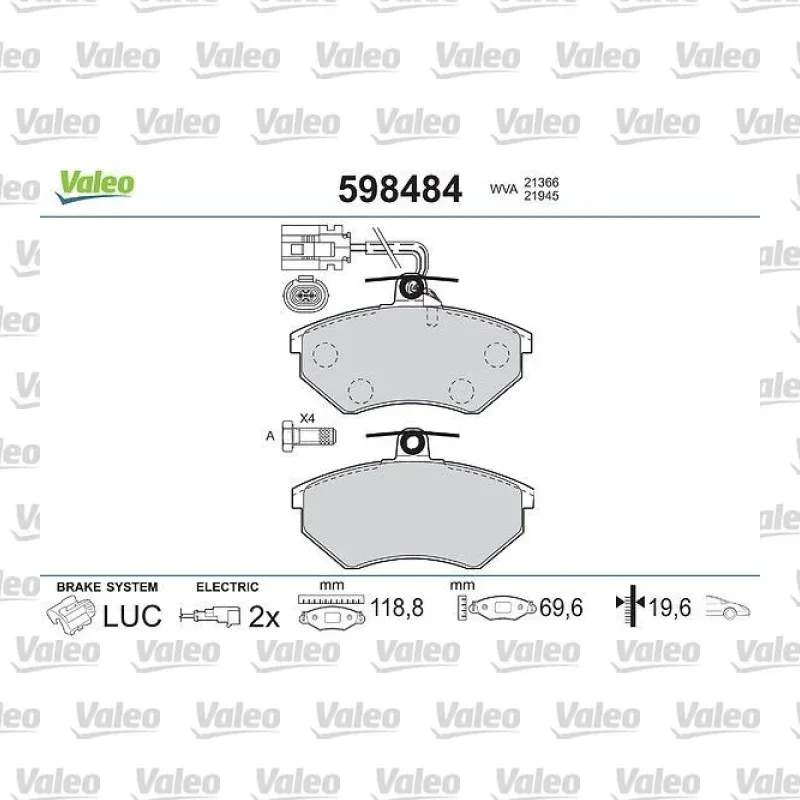 Fren Disk Balata Ön VALEO 598484 – Volkswagen / Audi