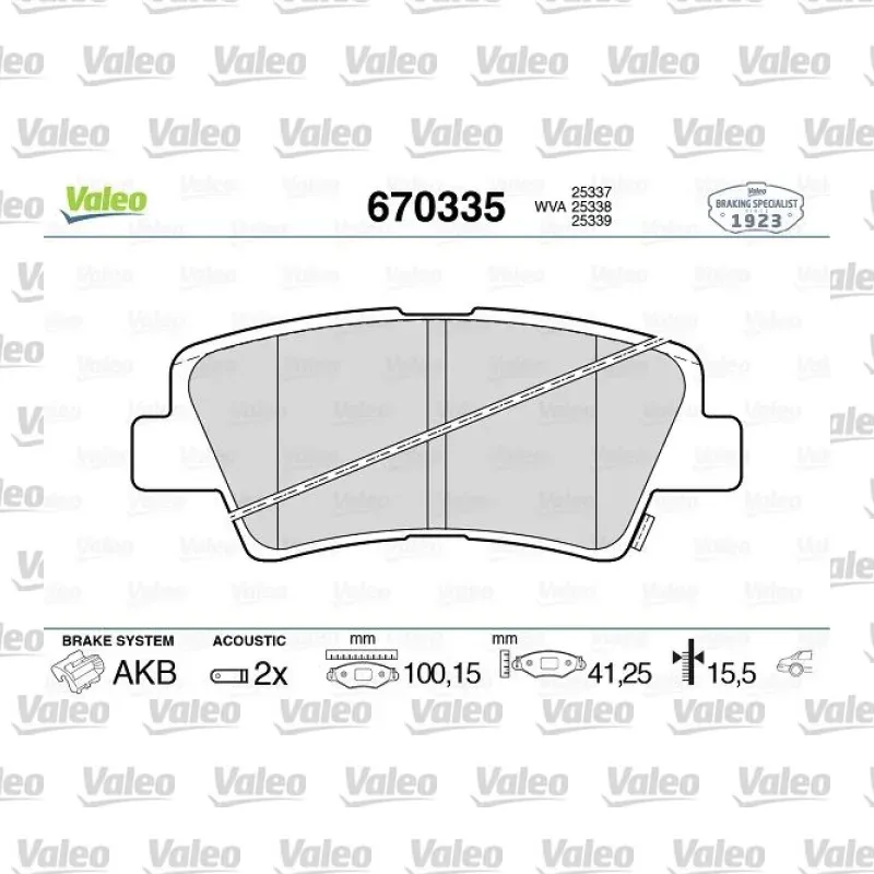 Fren Disk Balata Arka VALEO 670335 – Hyundai / Kia