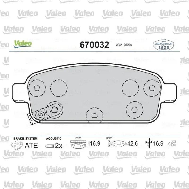 Fren Disk Balata Arka VALEO 670032 – Opel / Chevrolet
