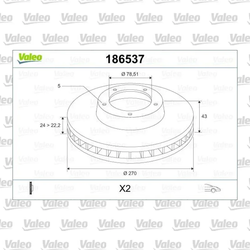 Fren Disk Ayna Ön Sağ ve Sol VALEO 186537 – Ford Transit