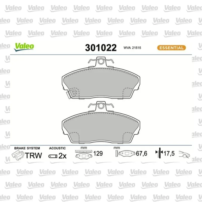 Fren Disk Balata Ön VALEO 301022 – Honda Civic