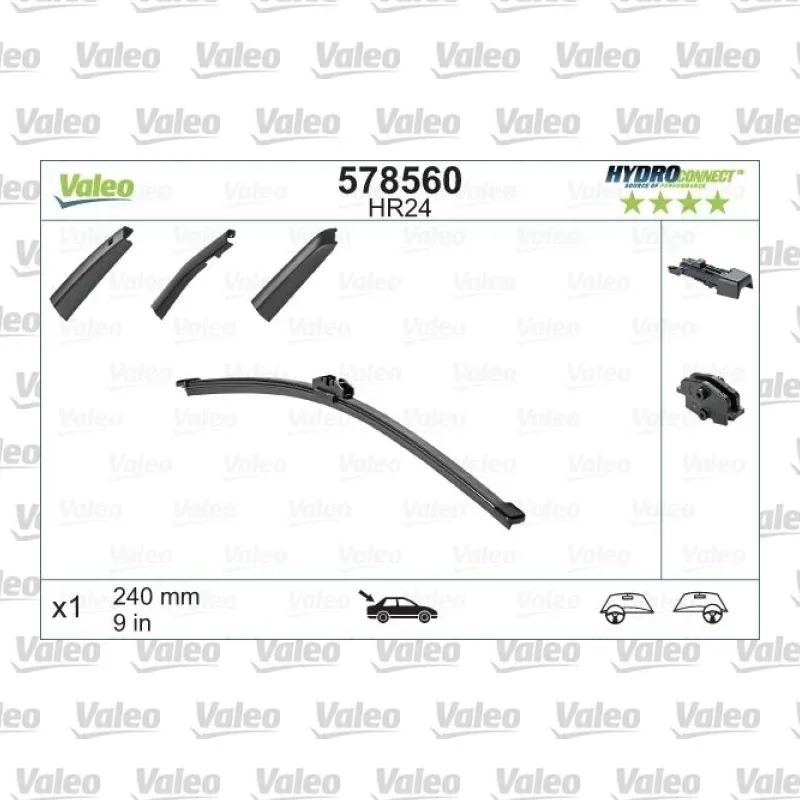 Silecek Süpürgesi Arka 240 mm - 9 inç VALEO 578560