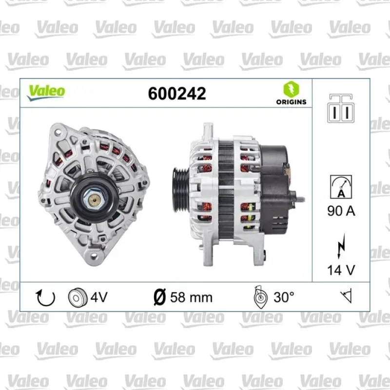 Alternatör VALEO 600242 – Hyundai / Kia