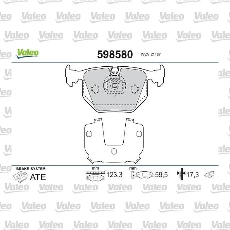 Fren Disk Balata Arka VALEO 598580 – BMW / Land Rover