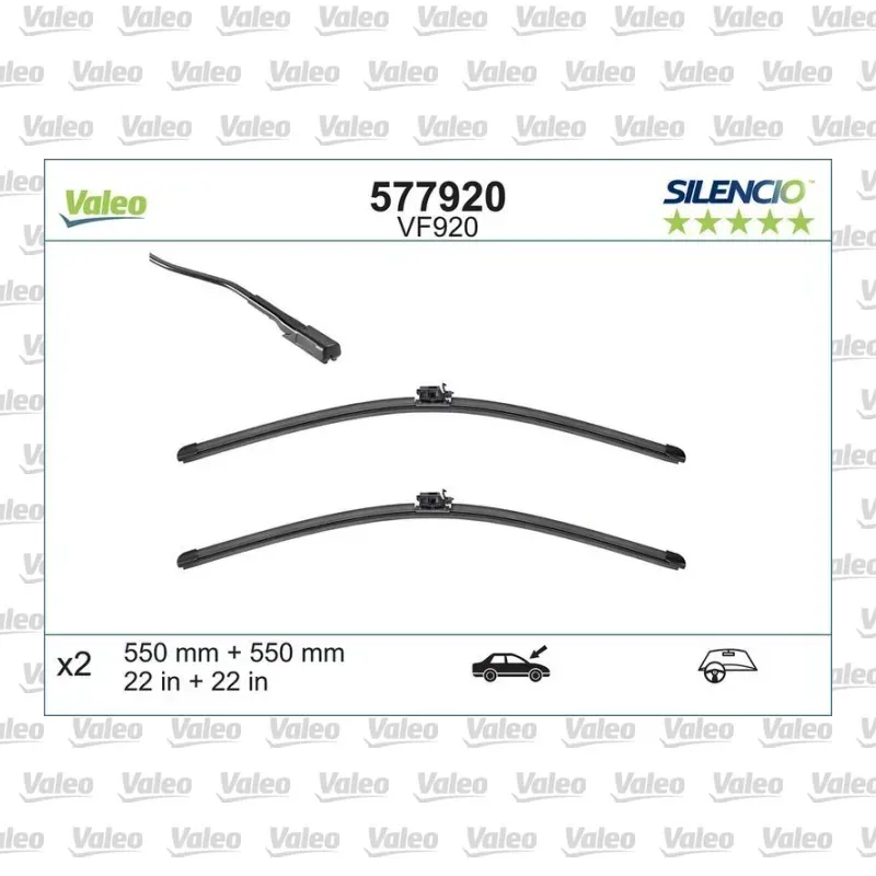 Silecek Süpürgesi Ön 550/530 mm - 22/21 inç VALEO 577920 – Mercedes-Benz C 200