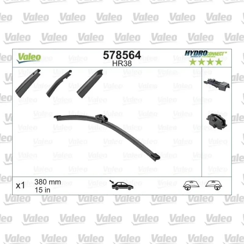 Silecek Süpürgesi Arka Muz Tip 380 mm - 15 inç VALEO 578564